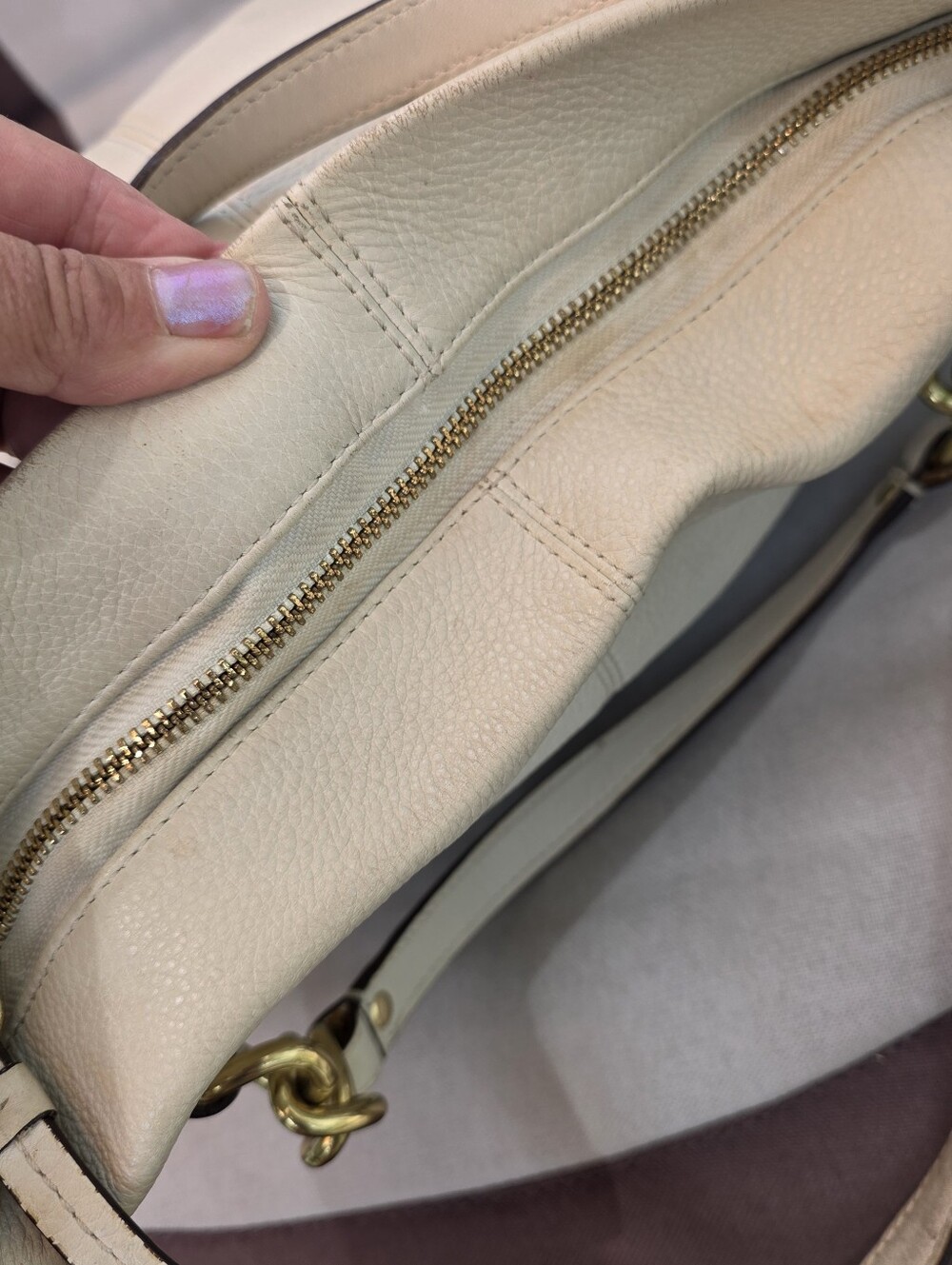 Coach Brook Leather Hobo Cream, Slouchy - Picture 8 of 16